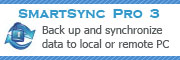 SmartSync Pro is a universal solution to back up and synchronize data to a local or external drive (Flash/USB/ZIP, CD/DVD, NAS etc) or even remote PC.